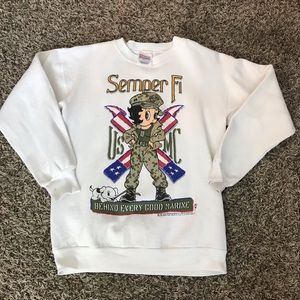 1995 Betty Boop x Marines Crewneck